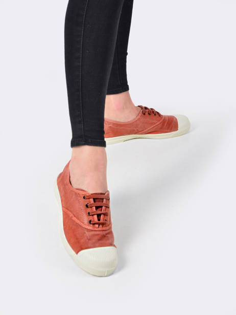 Low-top Sneakers Natural world Red women 102E other view 1