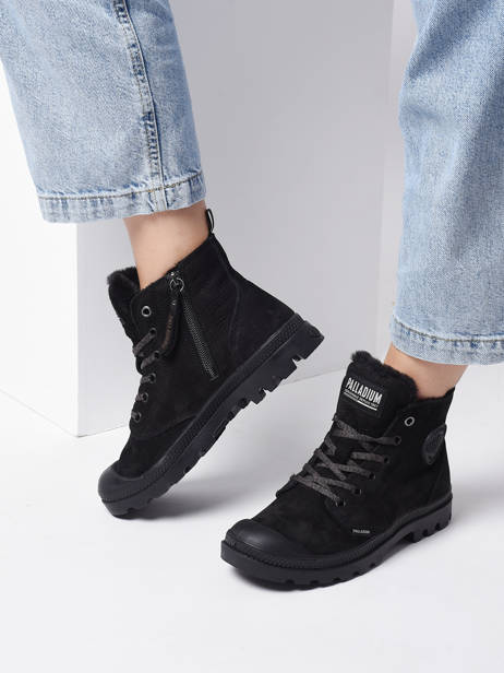 Boots Pampa Hi Zip Wl In Leather Palladium Black women 95982010 other view 2